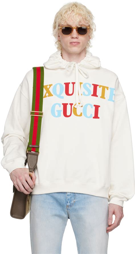 gucci cities hoodie white|Gucci distressed hoodie.